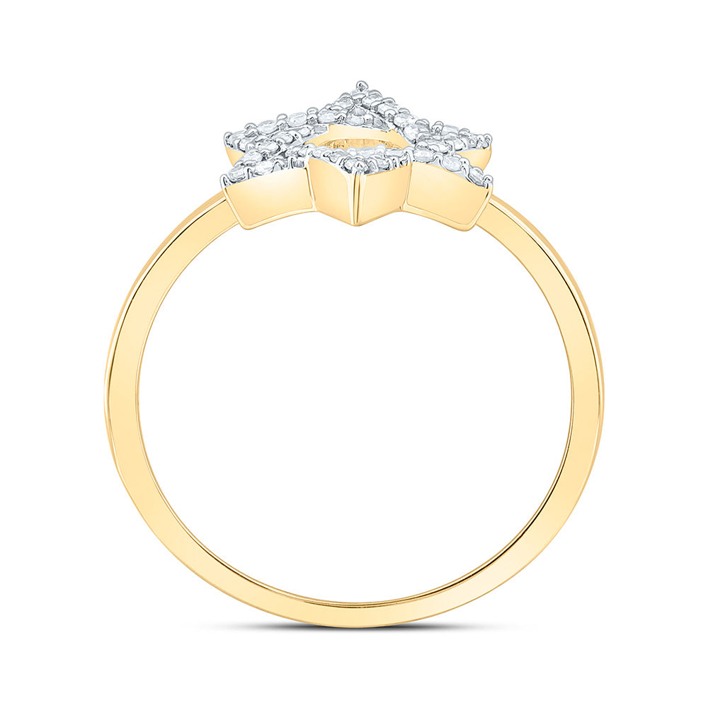 1/6CTW-NAT DIA NK FASHION STAR OF DAVID RING Daisy Joyeria