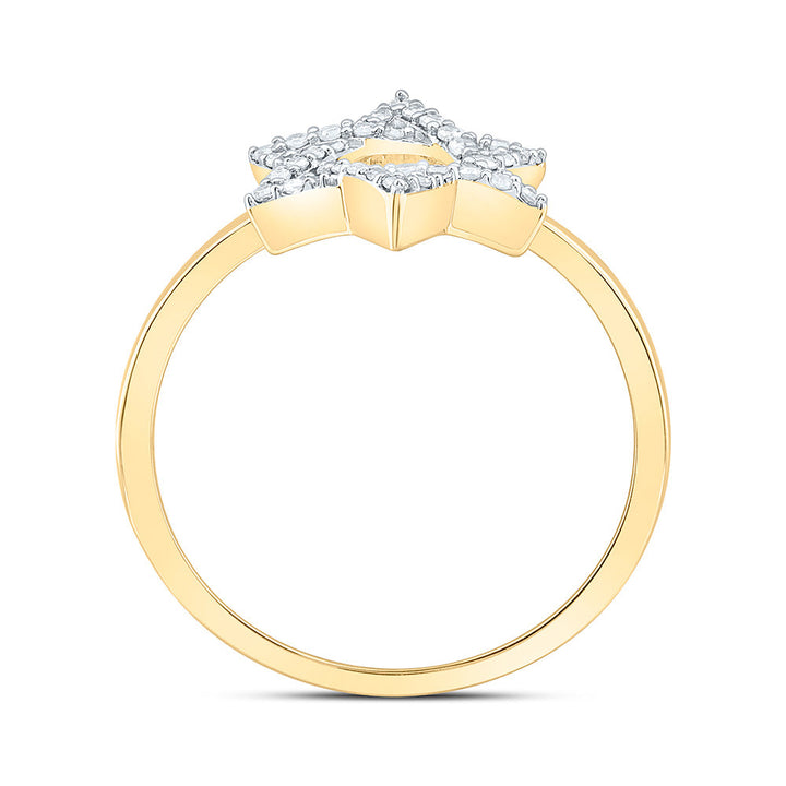 1/6CTW-NAT DIA NK FASHION STAR OF DAVID RING Daisy Joyeria