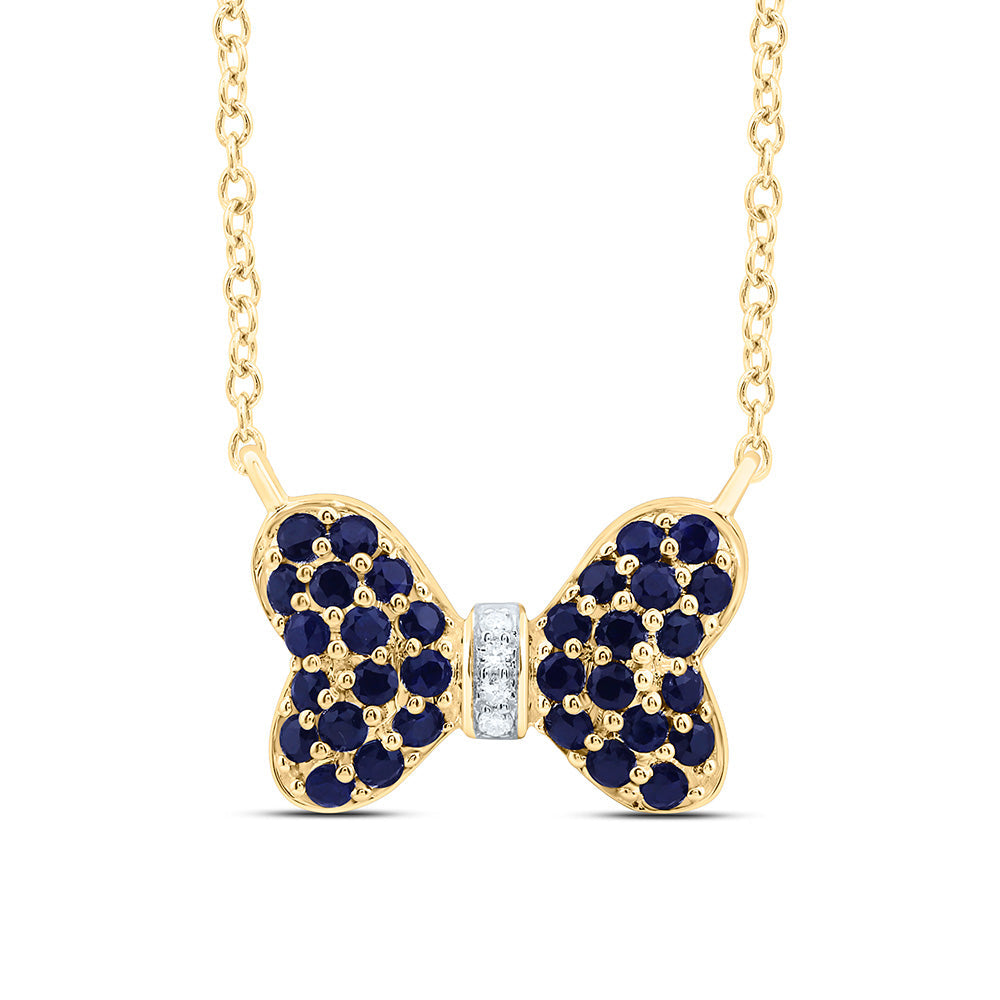 0.02CTW-NAT DIA CN 5/8CTW-RD-BS NAT GEM BOW NECKLACE (18 INCH) Daisy Joyeria
