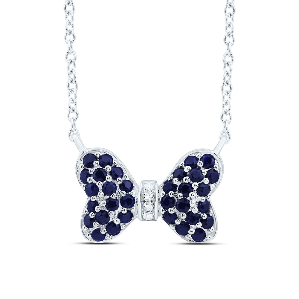 0.02CTW-NAT DIA CN 5/8CTW-RD-BS NAT GEM BOW NECKLACE (18 INCH) Daisy Joyeria