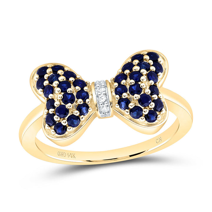 0.02CTW-NAT DIA CN 5/8CTW-RD-BS NAT GEM BOW RING Daisy Joyeria