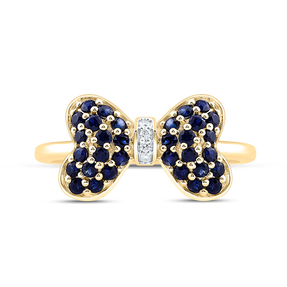 0.02CTW-NAT DIA CN 5/8CTW-RD-BS NAT GEM BOW RING Daisy Joyeria