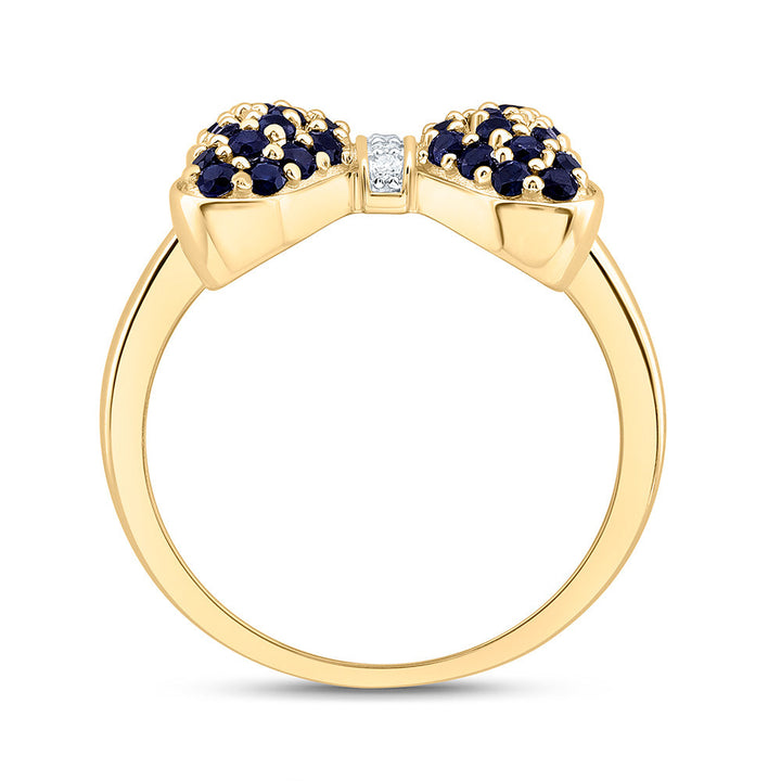 0.02CTW-NAT DIA CN 5/8CTW-RD-BS NAT GEM BOW RING Daisy Joyeria