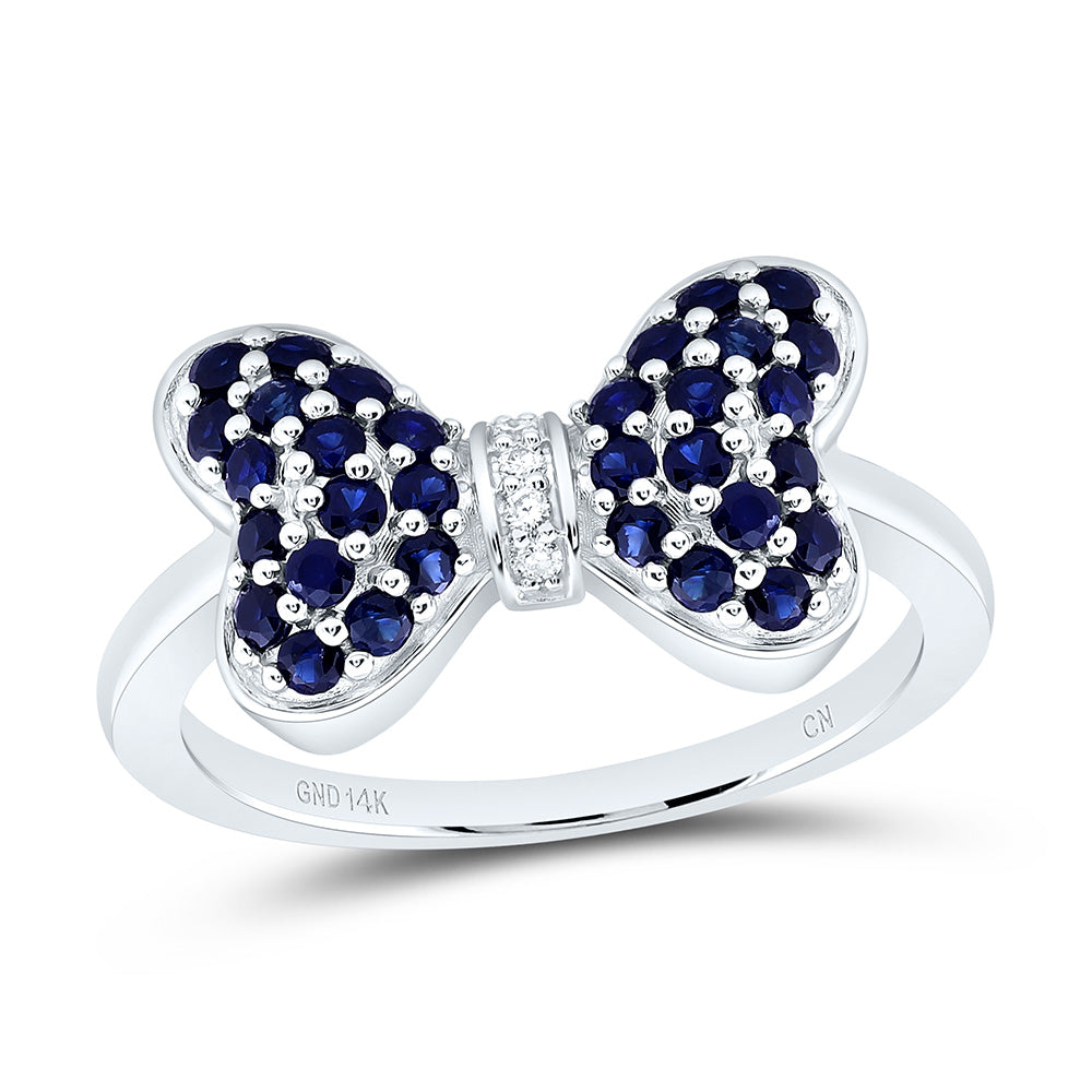 0.02CTW-NAT DIA CN 5/8CTW-RD-BS NAT GEM BOW RING Daisy Joyeria