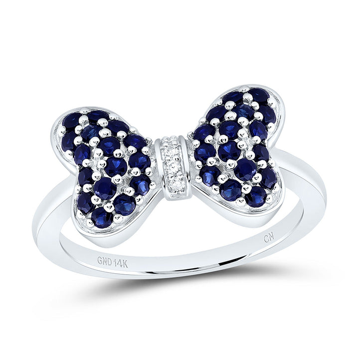 0.02CTW-NAT DIA CN 5/8CTW-RD-BS NAT GEM BOW RING Daisy Joyeria