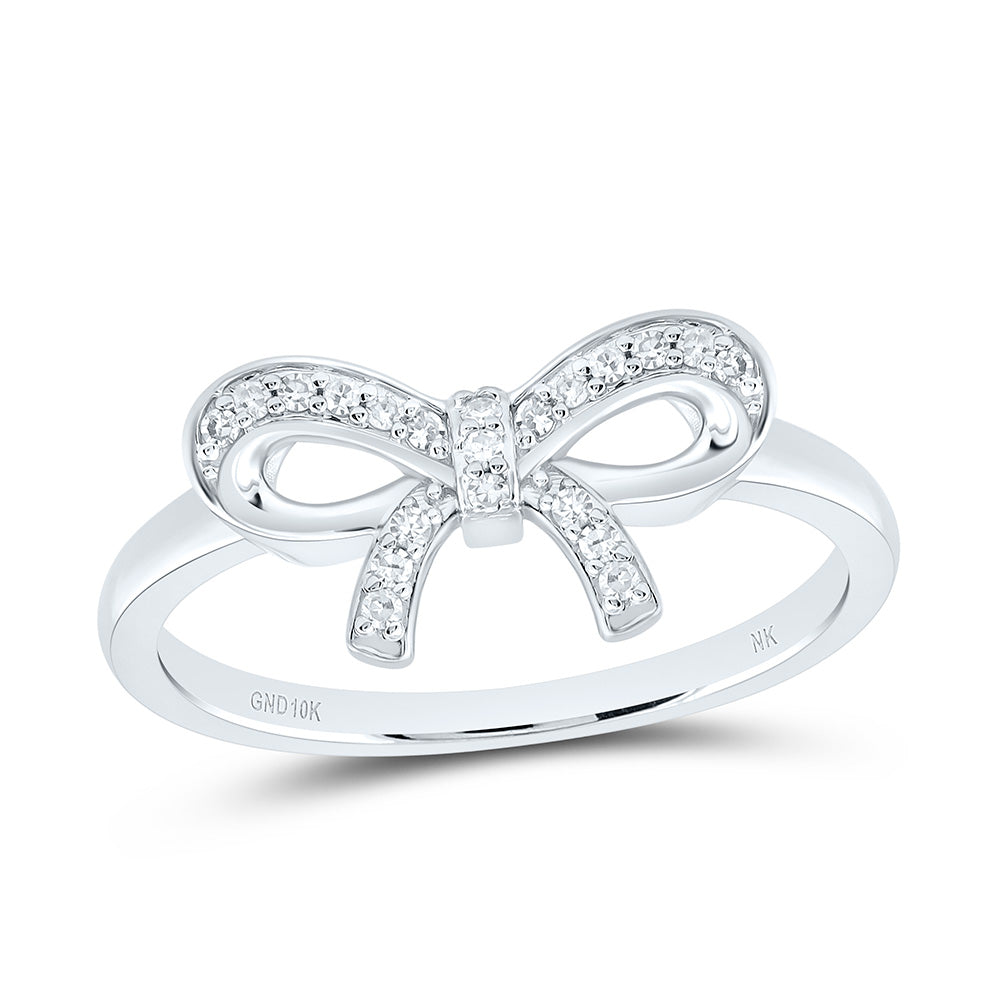 1/10CTW-NAT DIA NK GIFT BOW RING Daisy Joyeria
