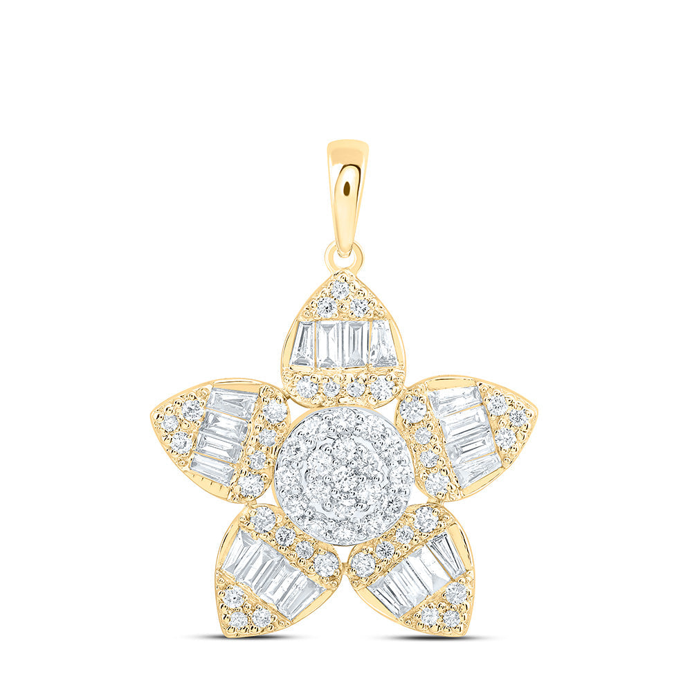 3/4CTW-NAT DIA ANA M FASHION FLOWER PENDANT Daisy Joyeria
