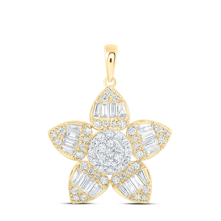 3/4CTW-NAT DIA ANA M FASHION FLOWER PENDANT Daisy Joyeria