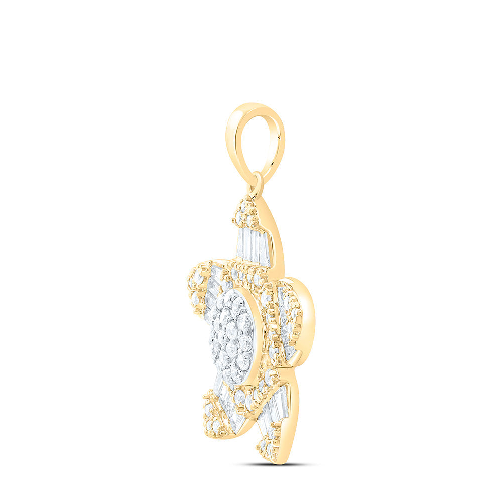 3/4CTW-NAT DIA ANA M FASHION FLOWER PENDANT Daisy Joyeria