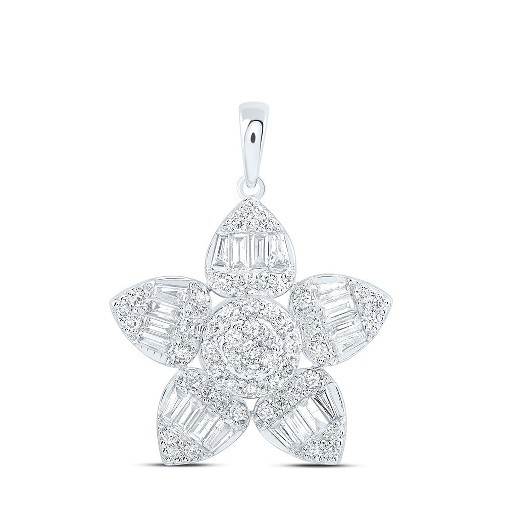 3/4CTW-NAT DIA ANA M FASHION FLOWER PENDANT Daisy Joyeria