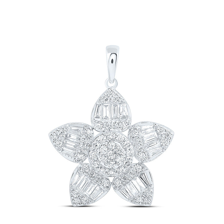 3/4CTW-NAT DIA ANA M FASHION FLOWER PENDANT Daisy Joyeria