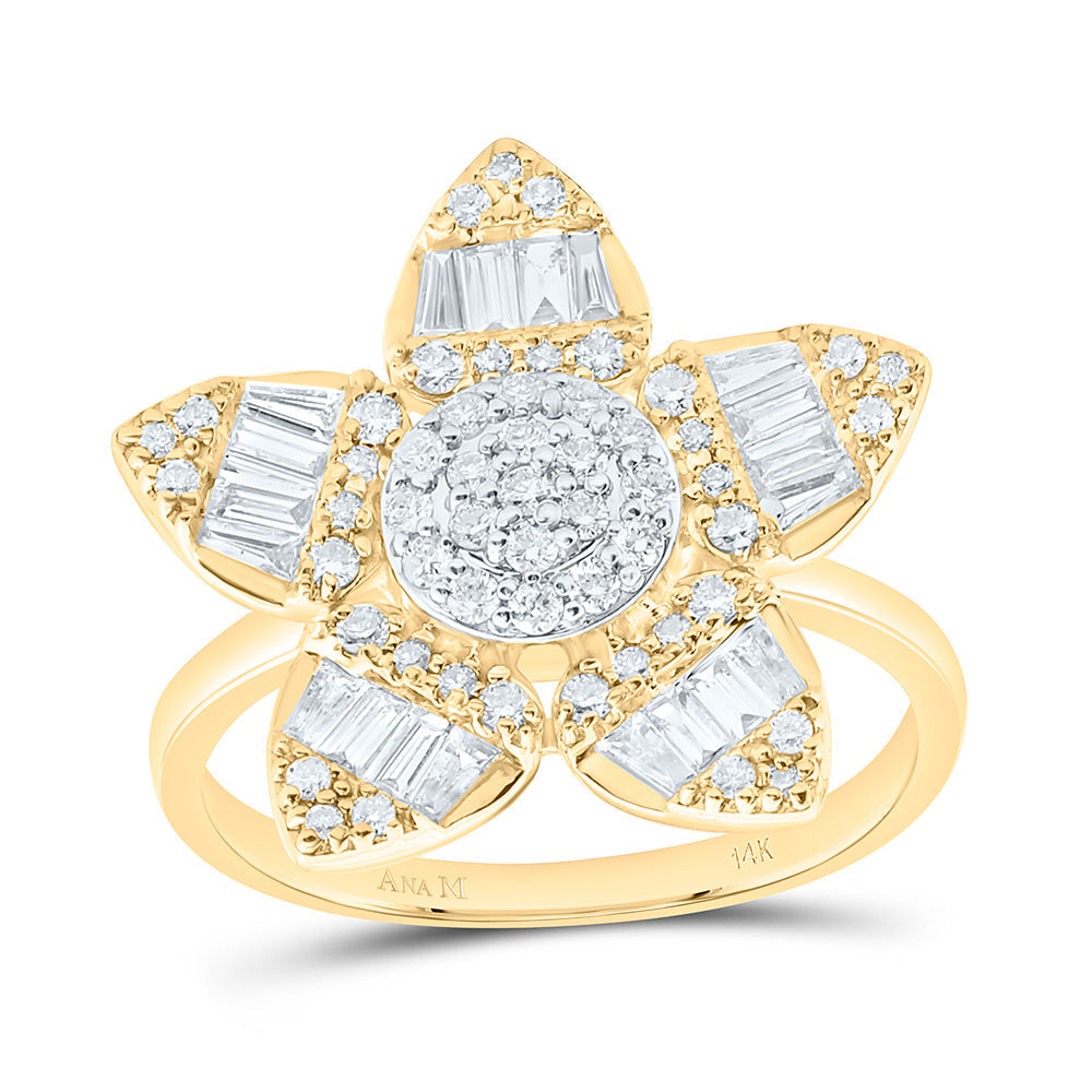 3/4CTW-NAT DIA ANA M FASHION FLOWER RING Daisy Joyeria