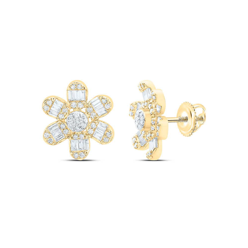 1/2CTW-NAT DIA ANA M FLOWER FASHION EARRING Daisy Joyeria