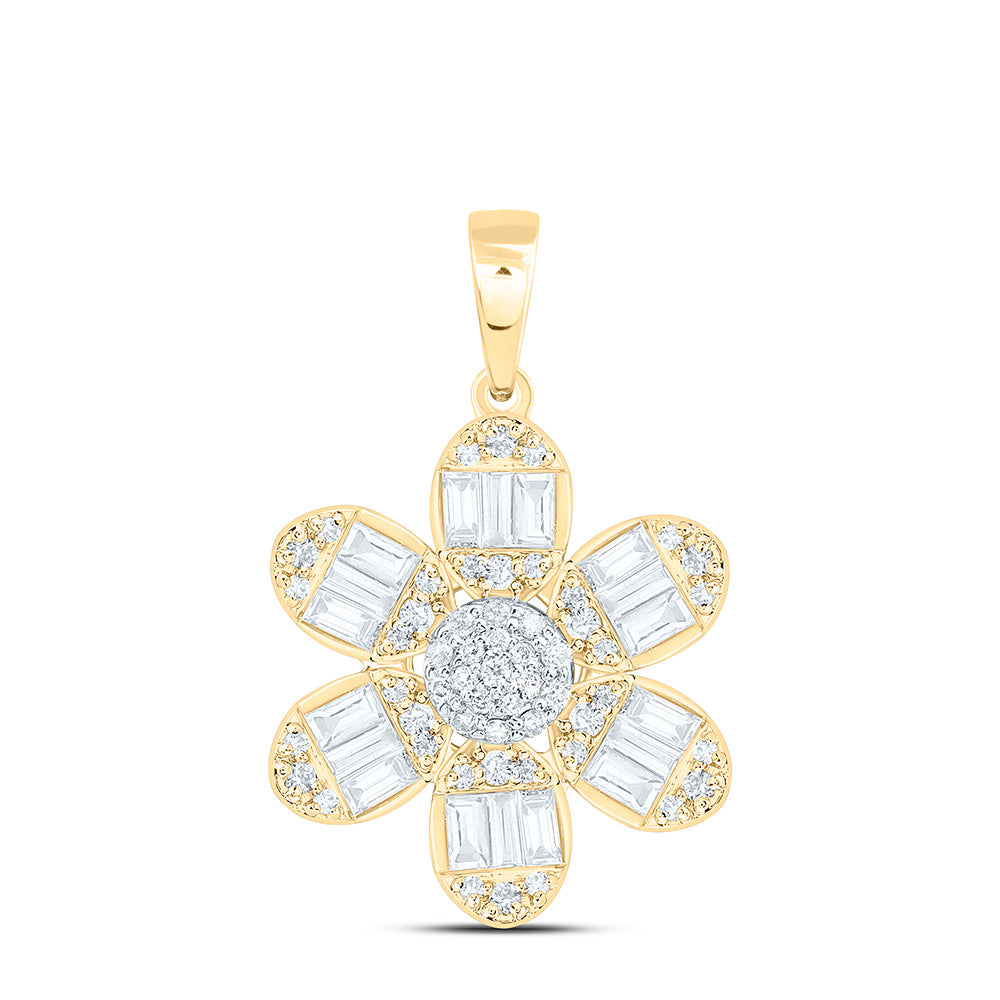 1/2CTW-NAT DIA ANA M FASHION FLOWER PENDANT Daisy Joyeria