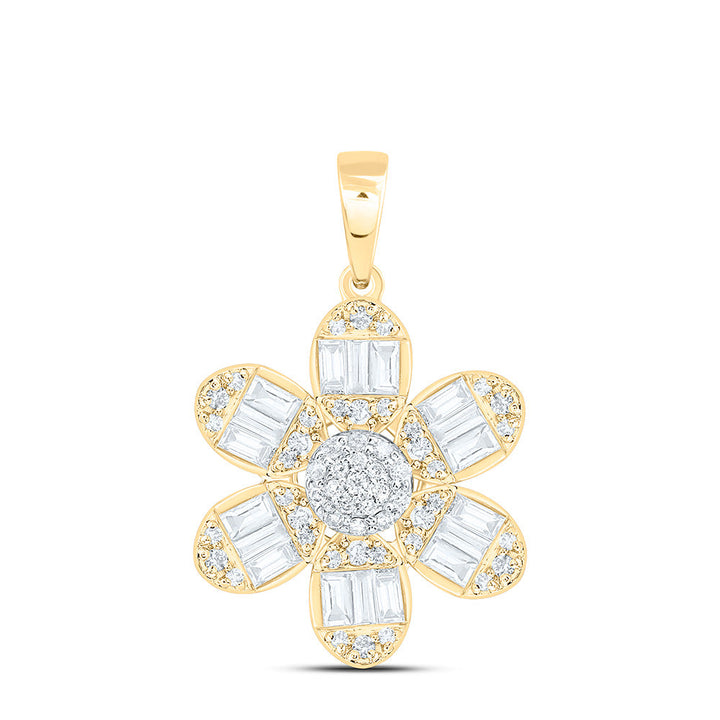 1/2CTW-NAT DIA ANA M FASHION FLOWER PENDANT Daisy Joyeria