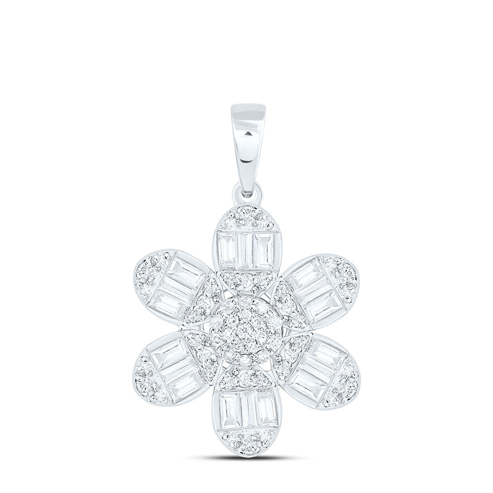 1/2CTW-NAT DIA ANA M FASHION FLOWER PENDANT Daisy Joyeria