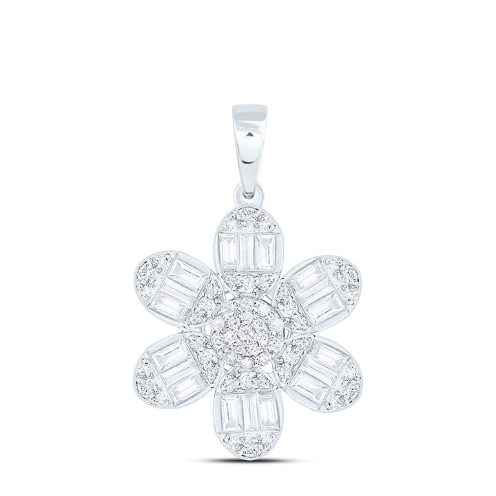 1/2CTW-NAT DIA ANA M FASHION FLOWER PENDANT Daisy Joyeria