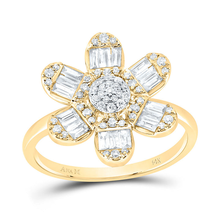 1/2CTW-NAT DIA ANA M FASHION FLOWER RING Daisy Joyeria