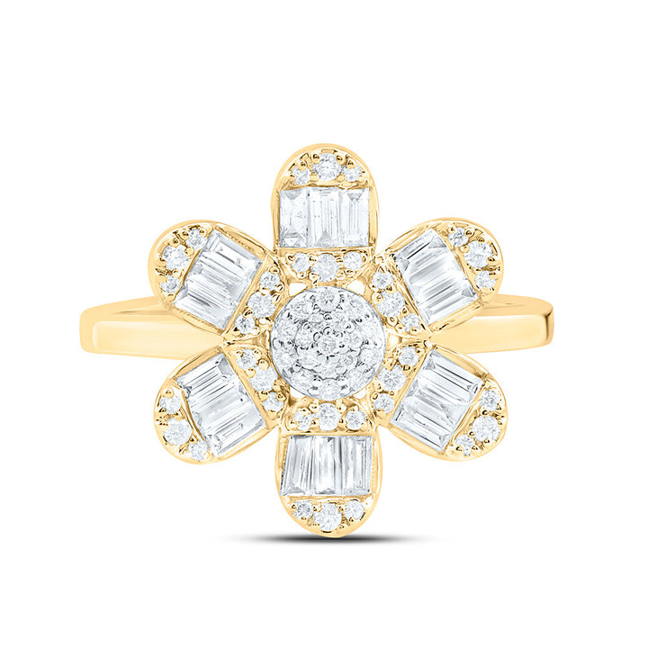 1/2CTW-NAT DIA ANA M FASHION FLOWER RING Daisy Joyeria