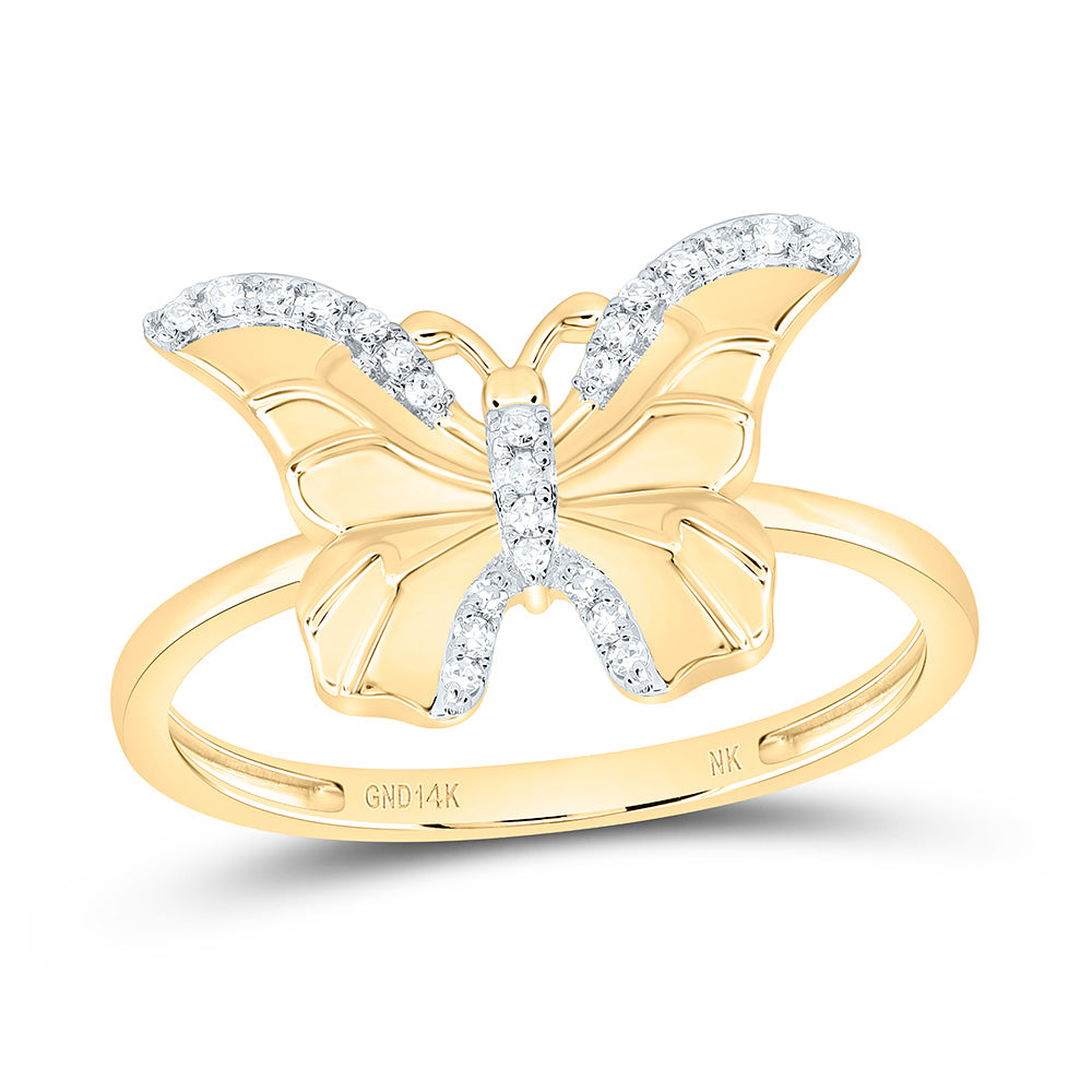 1/10CTW-NAT DIA NK GIFT BUTTERFLY RING Daisy Joyeria