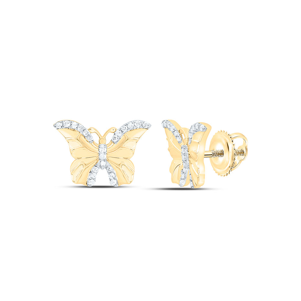 1/6CTW-NAT DIA NK GIFT BUTTERFLY EARRING Daisy Joyeria