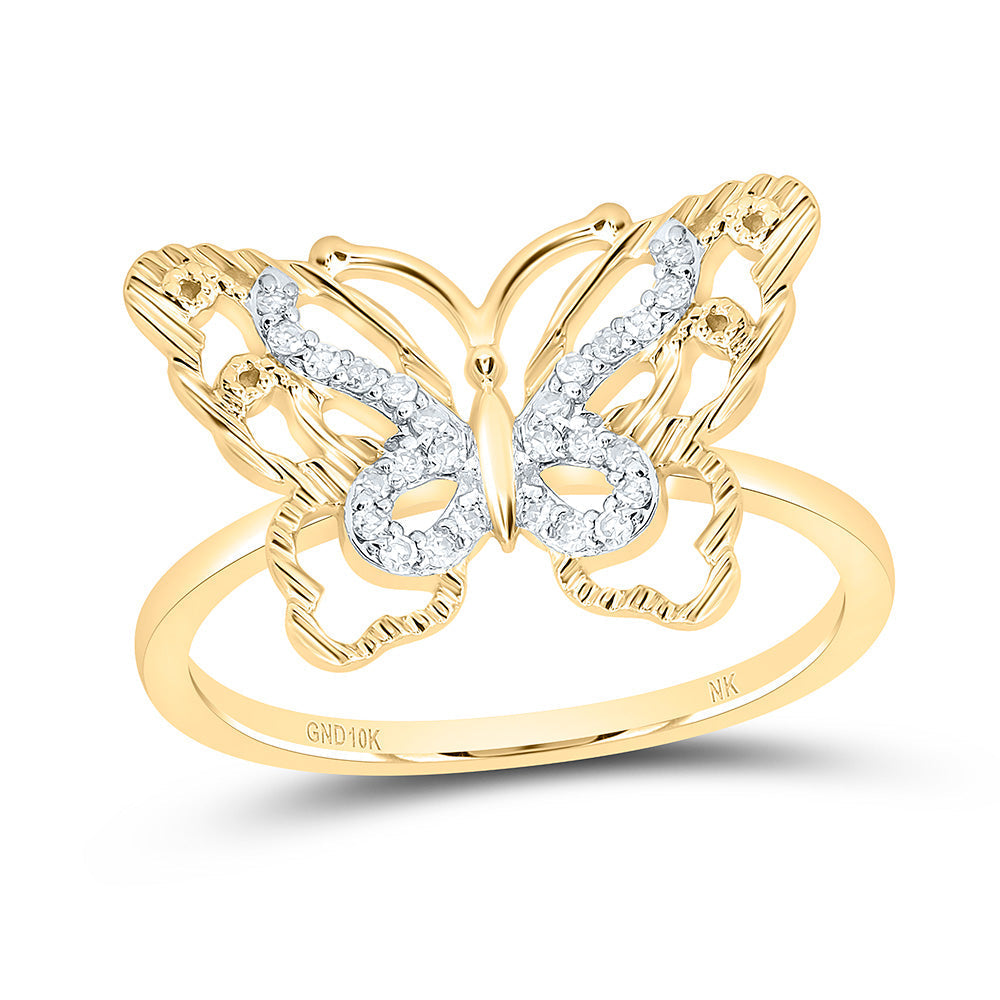 1/10CTW-NAT DIA NK GIFT BUTTERFLY RING Daisy Joyeria
