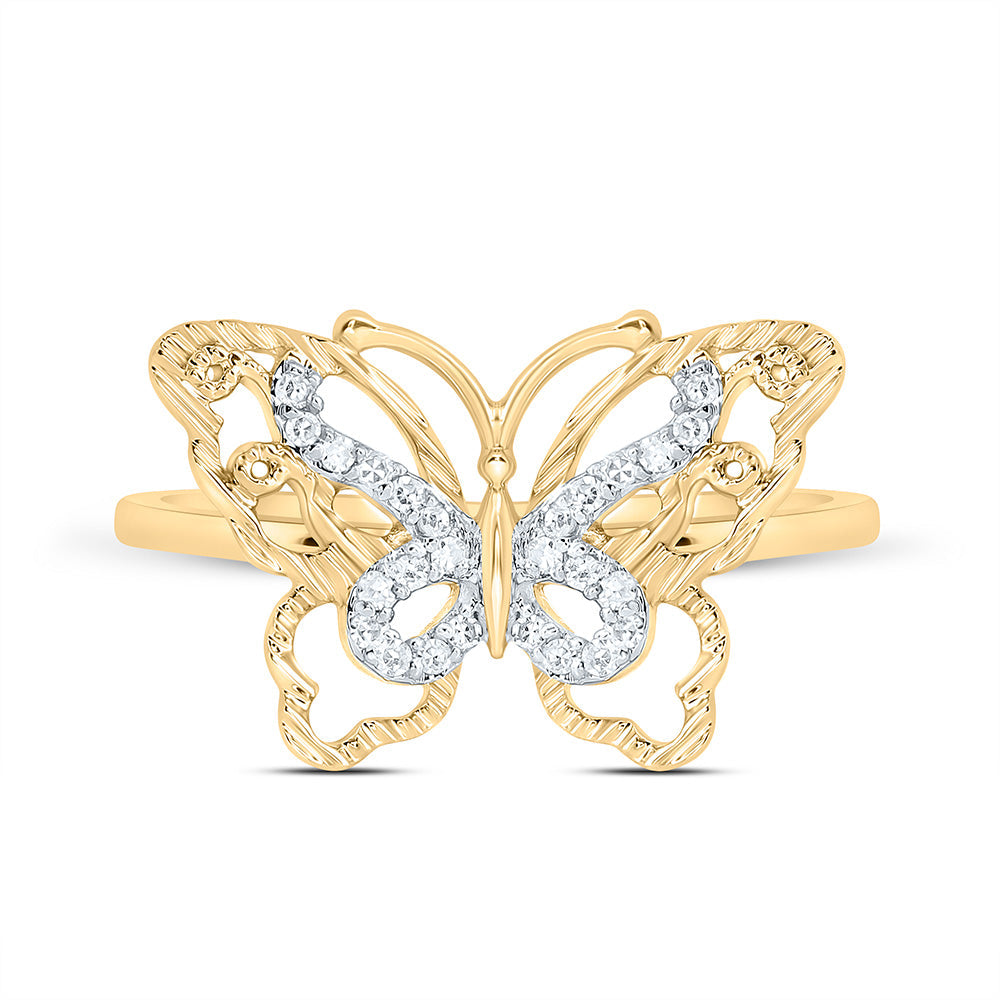 1/10CTW-NAT DIA NK GIFT BUTTERFLY RING Daisy Joyeria