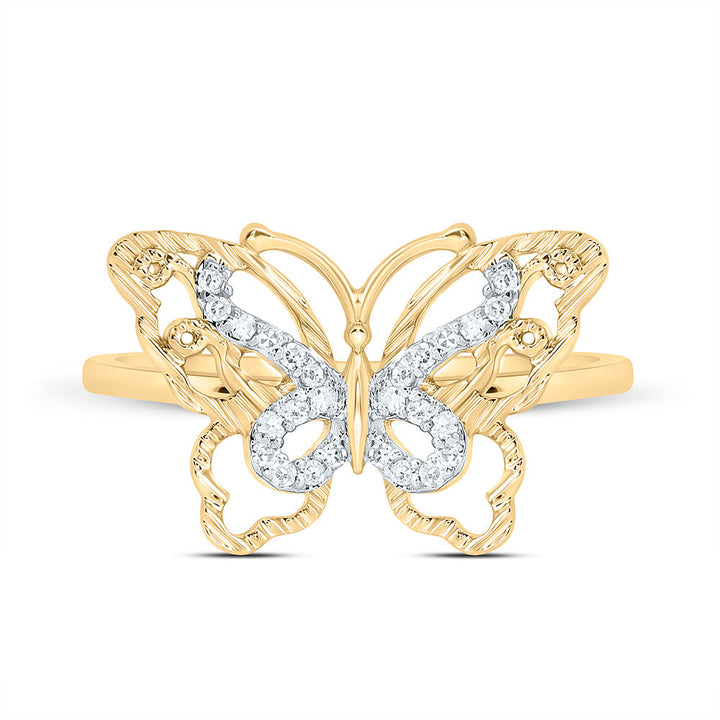 1/10CTW-NAT DIA NK GIFT BUTTERFLY RING Daisy Joyeria
