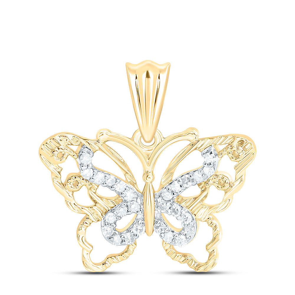 1/10CTW-NAT DIA NK GIFT BUTTERFLY PENDANT Daisy Joyeria