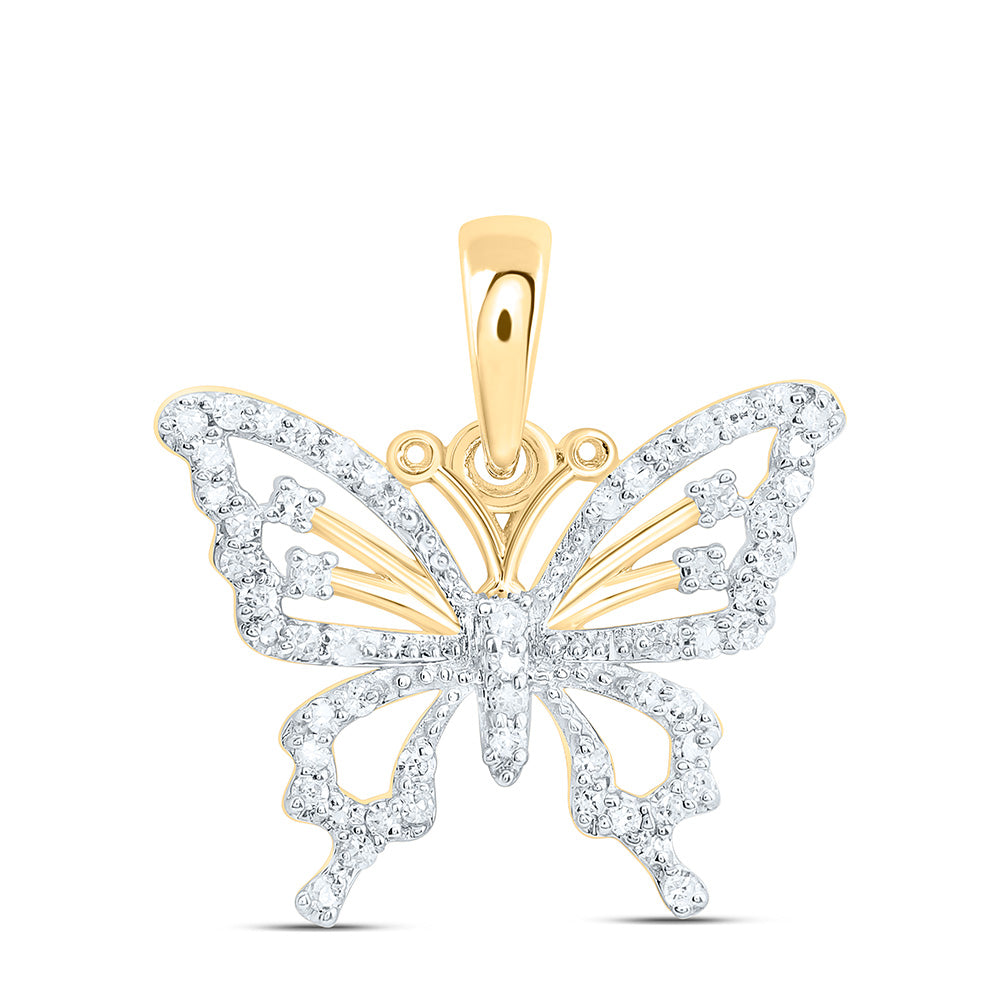 1/6CTW-NAT DIA NK GIFT BUTTERFLY PENDANT Daisy Joyeria