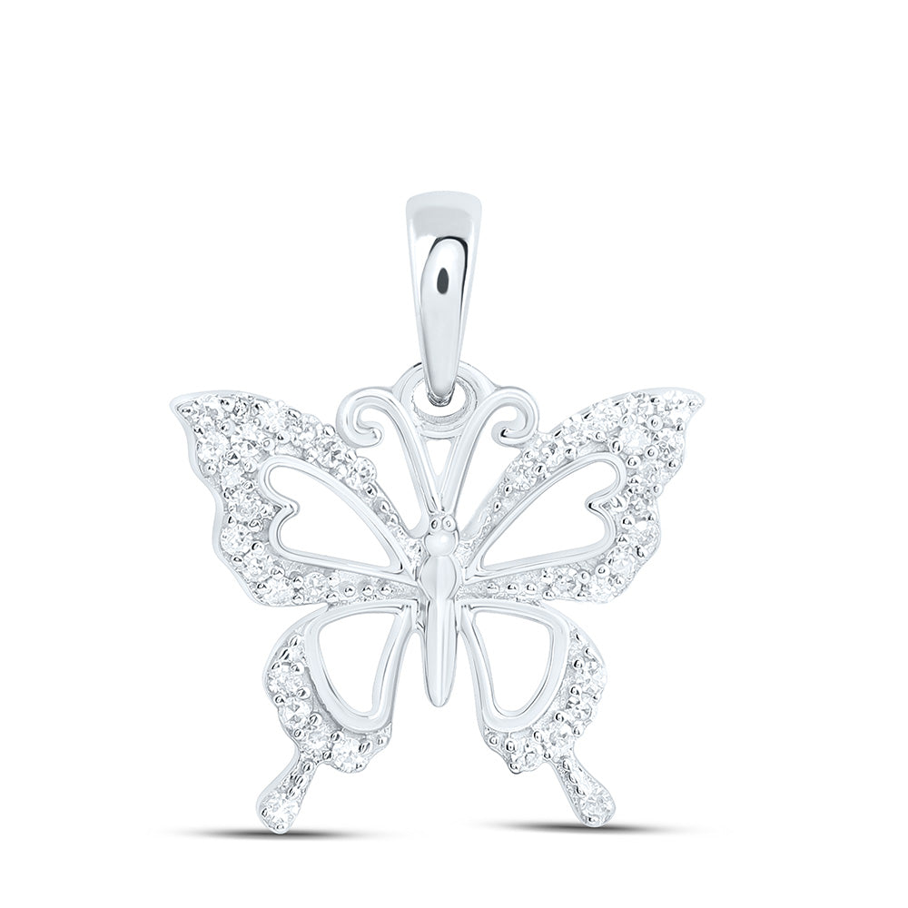 1/10CTW- NAT DIA P1 GIFT BUTTERFLY PENDANT Daisy Joyeria