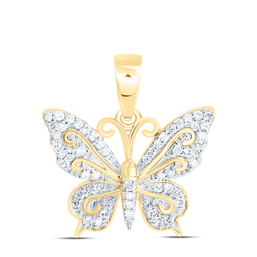 1/6CTW-NAT DIA NK GIFT BUTTERFLY PENDANT Daisy Joyeria