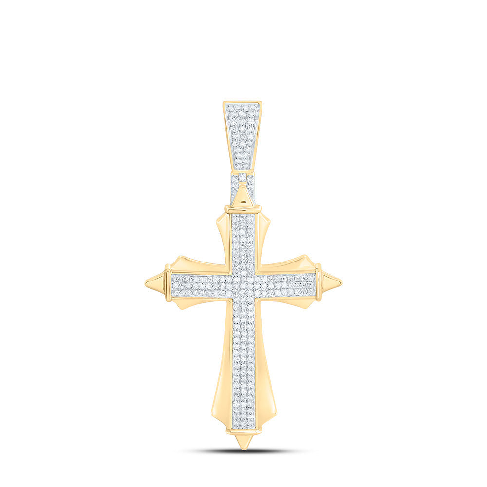 5/8CTW-NAT DIA NK CROSS MENS CHARM Daisy Joyeria
