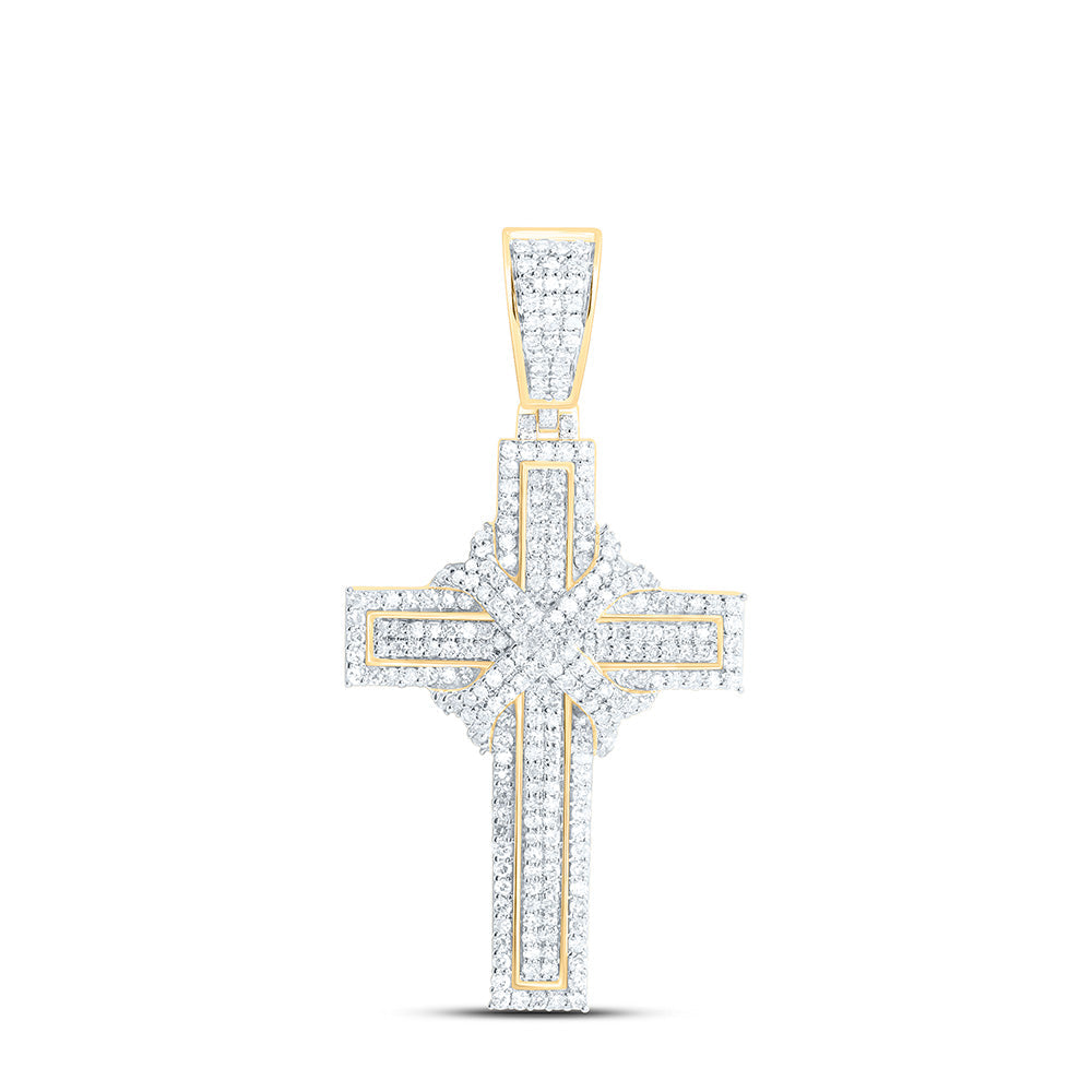7/8CTW-NAT DIA NK CROSS MENS CHARM Daisy Joyeria