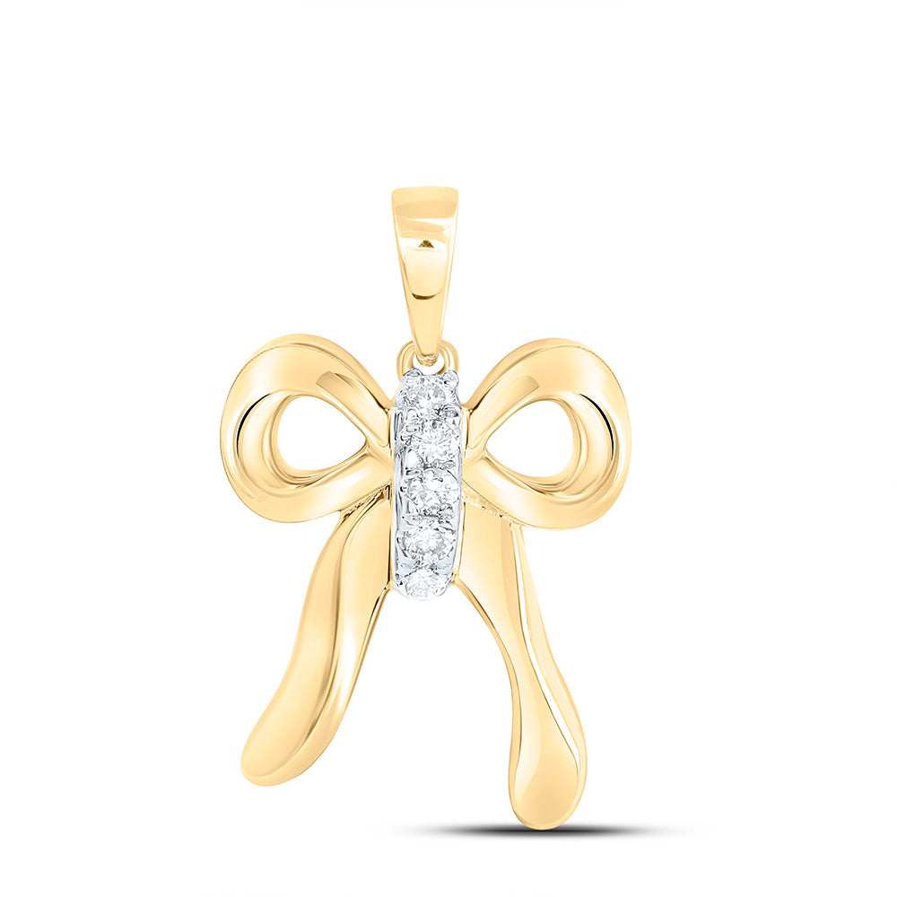 1/20CTW-NAT DIA NK FASHION BOW PENDANT Daisy Joyeria