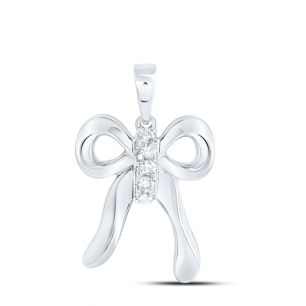1/20CTW-NAT DIA NK FASHION BOW PENDANT Daisy Joyeria