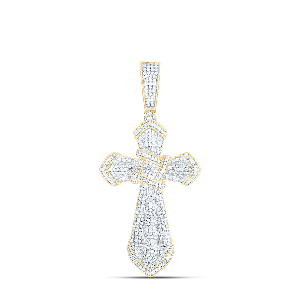 1 1/2CTW-NAT DIA NK CROSS MENS CHARM Daisy Joyeria