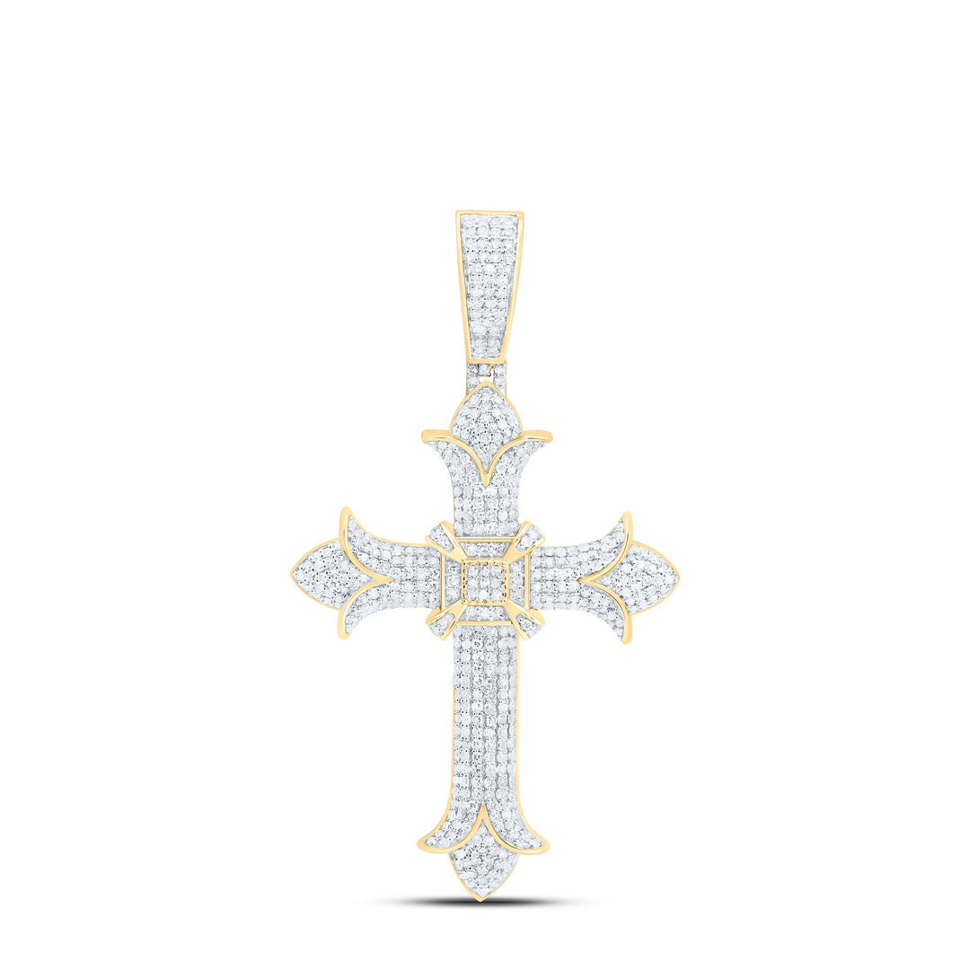 1 1/2CTW-NAT DIA NK CROSS MENS CHARM Daisy Joyeria