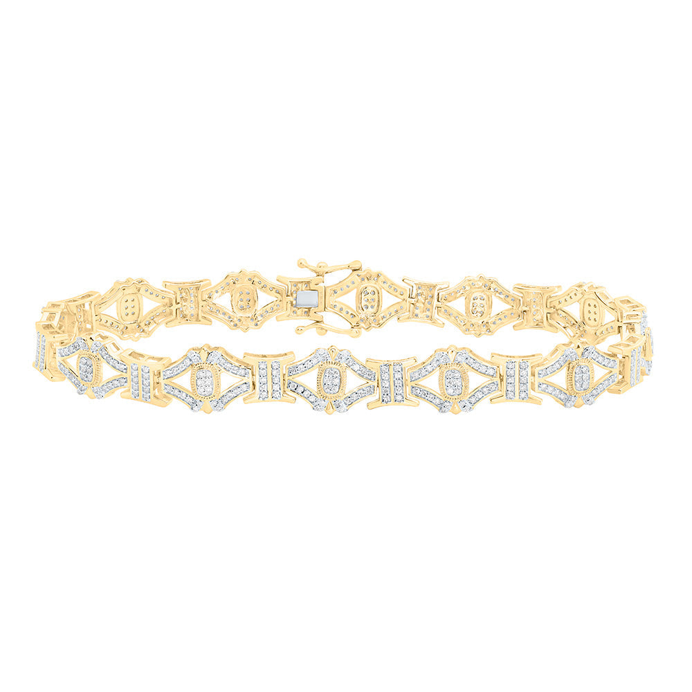 1 3/4CTW-NAT DIA NK MENS BRACELET (8 INCH) Daisy Joyeria