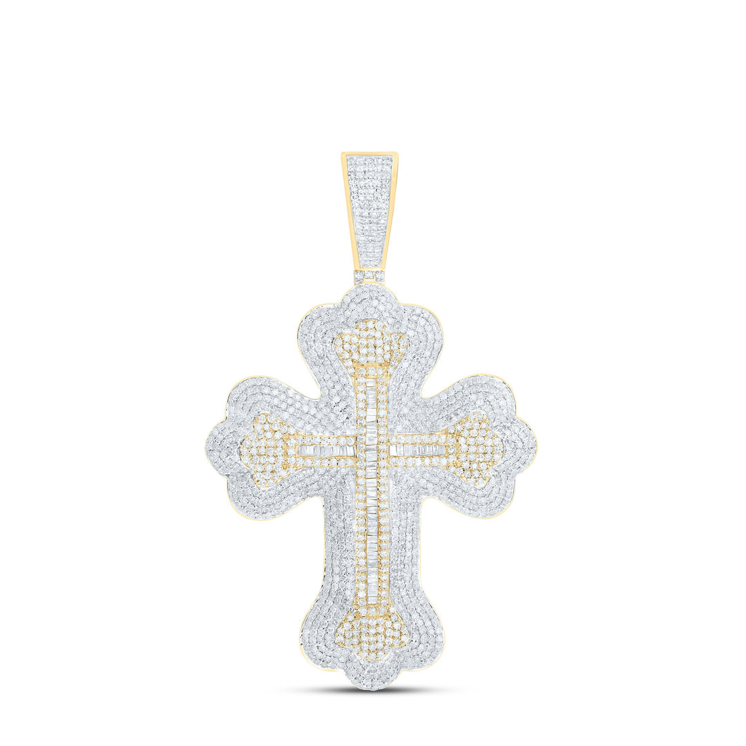 3 3/4CTW-NAT DIA NK CROSS MENS CHARM Daisy Joyeria