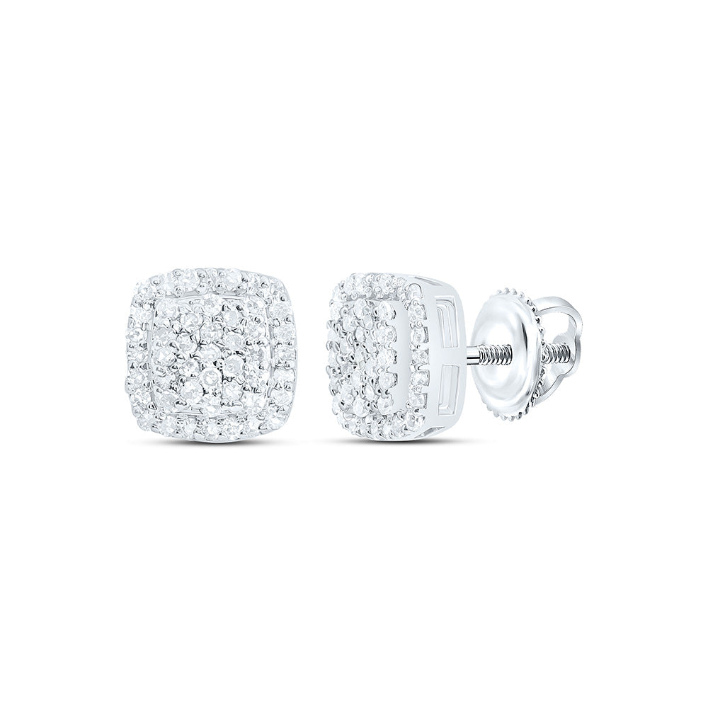 1/4CTW-NAT DIA NK FASHION CUSHION EARRING Daisy Joyeria