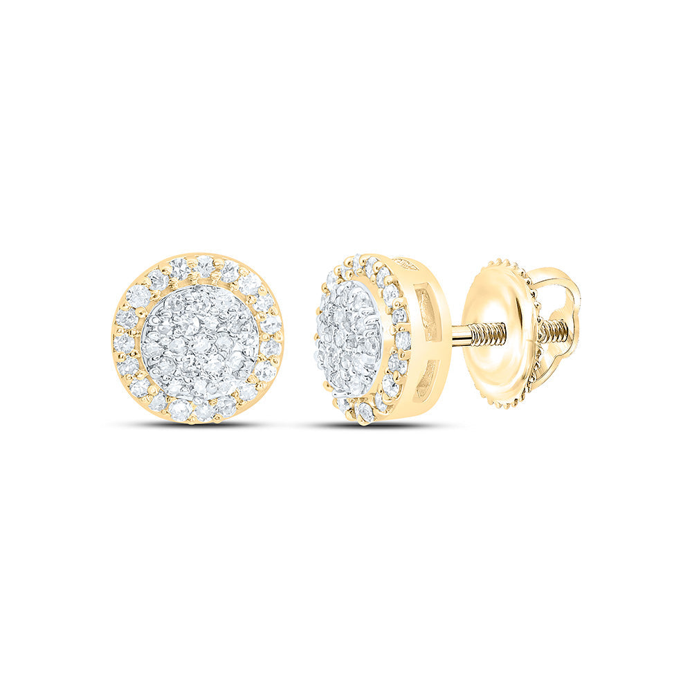1/5CTW-NAT DIA NK FASHION ROUND EARRING Daisy Joyeria