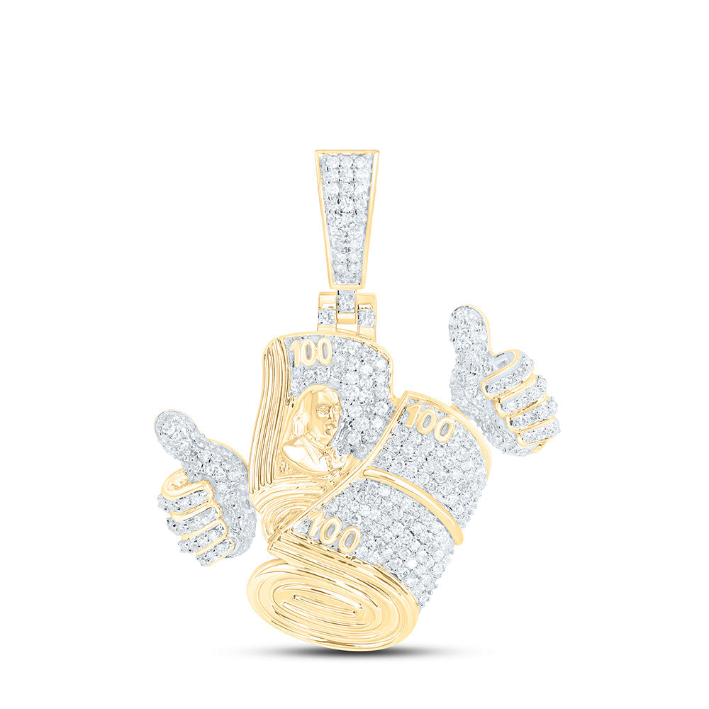 3/4CTW-NAT DIA NK MONEY MENS CHARM Daisy Joyeria