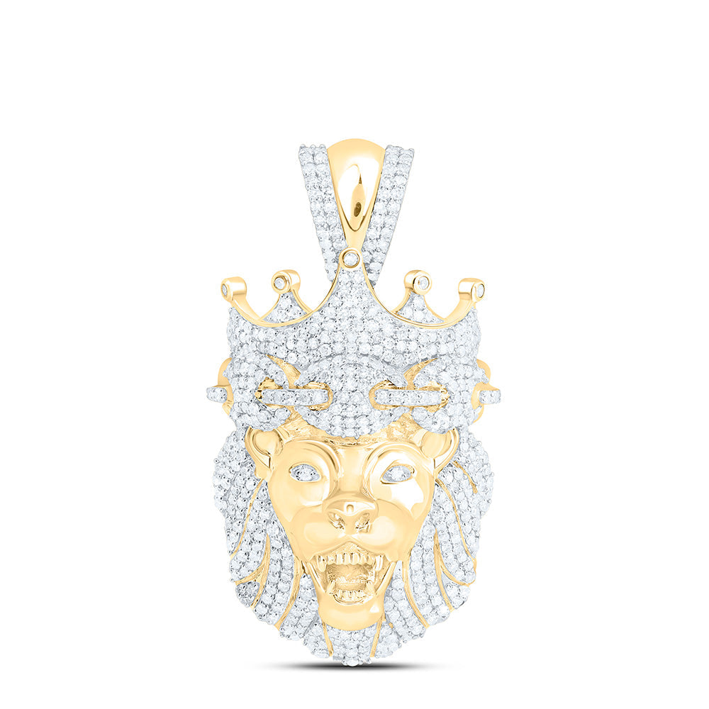 1 5/8CTW-NAT DIA NK LION MENS CHARM Daisy Joyeria