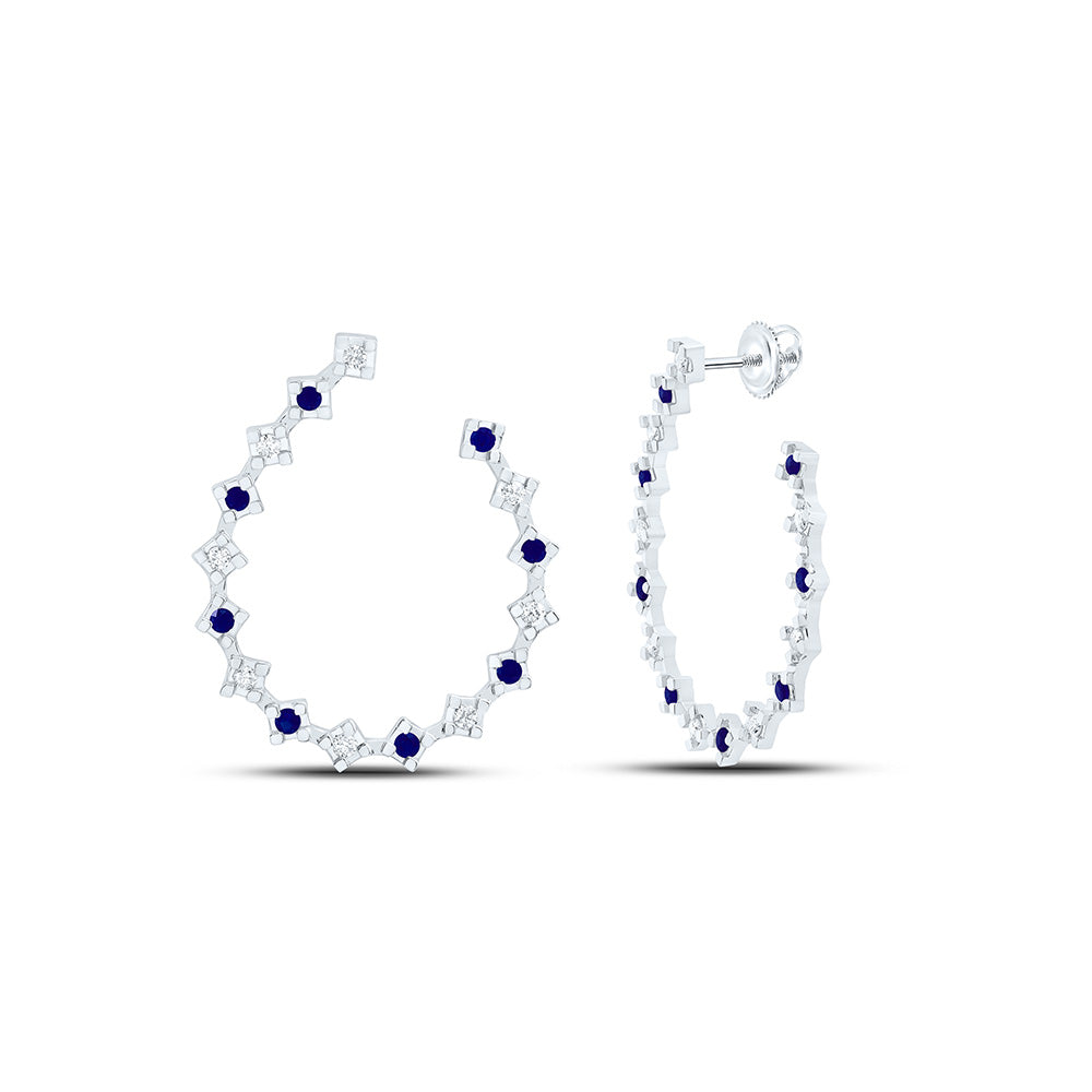 1/3CTW-NAT DIA ANA M 3/8CTW-RD-BS NAT GEM HOOP EARRING Daisy Joyeria