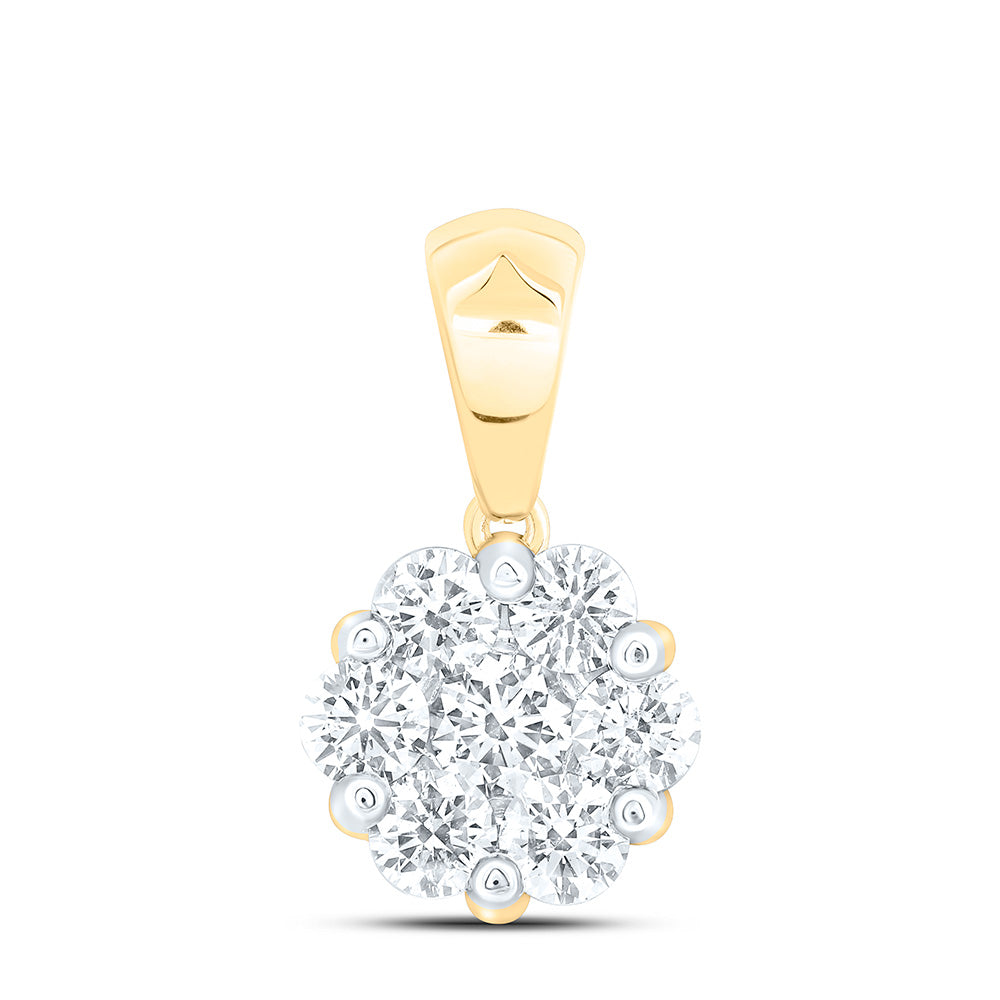 5/8CTW-NAT DIA ANA M FASHION FLOWER PENDANT Daisy Joyeria