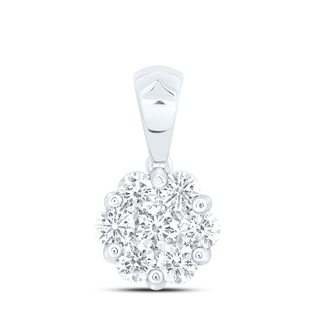 5/8CTW-NAT DIA ANA M FASHION FLOWER PENDANT Daisy Joyeria