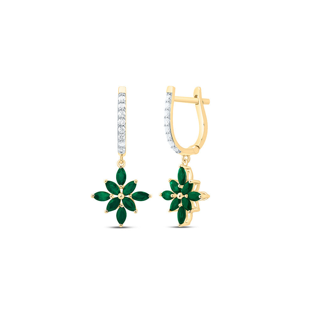 1/5CTW-NAT DIA ANA M 1CTW-MQ-EM NAT GEM DANGLING EARRING Daisy Joyeria