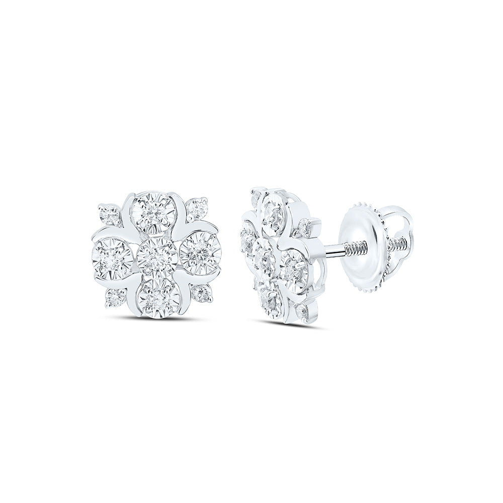 1/6CTW-NAT DIA ANA M FASHION ROUND EARRING Daisy Joyeria