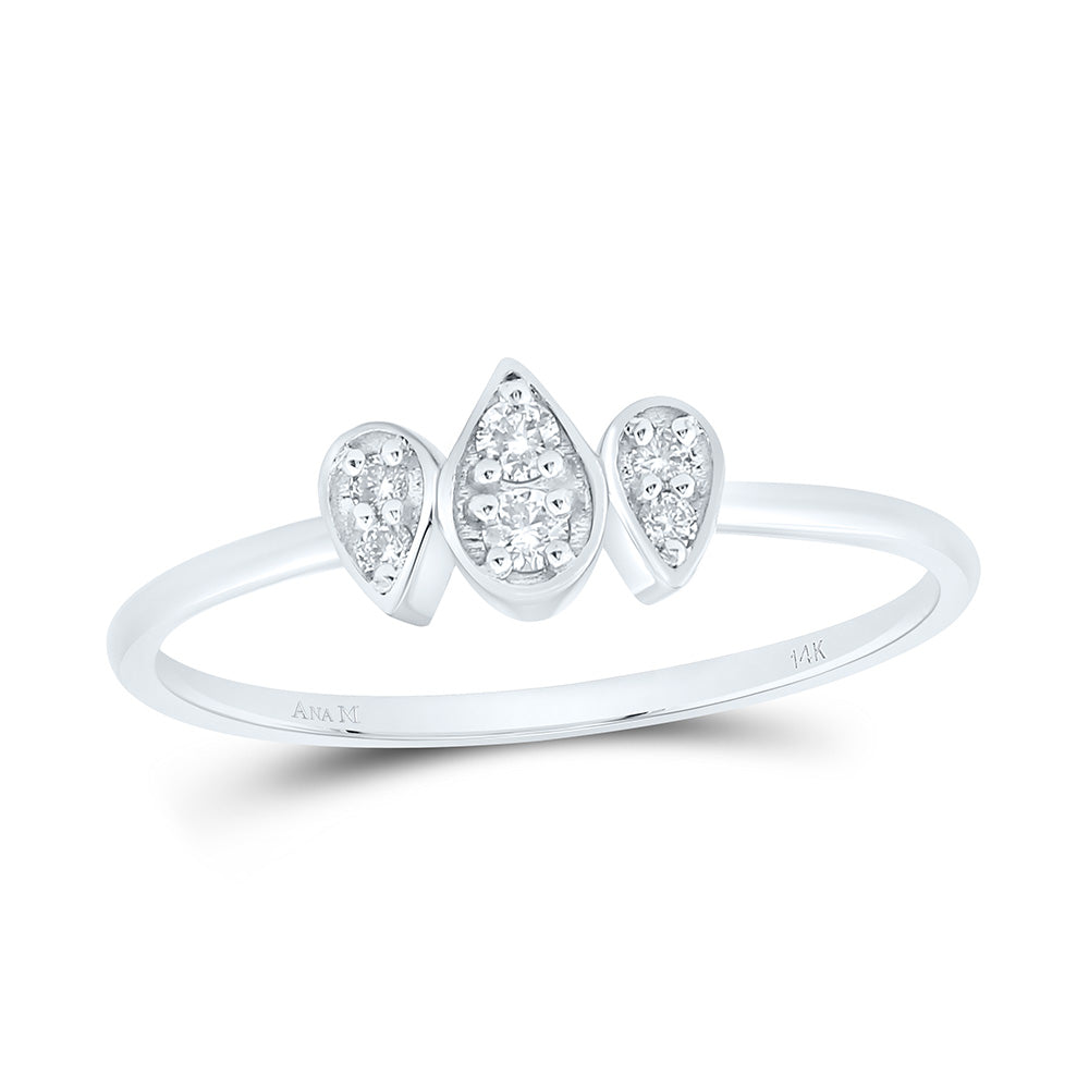 1/10CTW-NAT DIA ANA M FASHION PEAR RING Daisy Joyeria